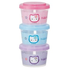 Skater 可堆疊3層圓形容器 Hello Kitty 3件組 SIJ3, 1套, 混合色
