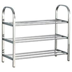 Soso House 組裝式不鏽鋼鞋櫃整理架 3層 40cm, 銀色, 1個