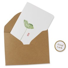 Inp 水墨畫卡片與信封套組 11.5 x 17 cm, 荷葉, 1套