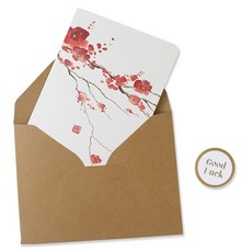 Inp 水墨畫卡片與信封套組 11.5 x 17 cm, 梅花, 1套