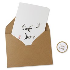 Inp 水墨畫卡片與信封套組 11.5 x 17 cm, 魚, 1套