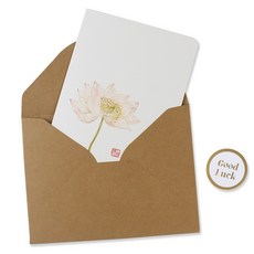 Inp 水墨畫卡片與信封套組 11.5 x 17 cm, 蓮花, 1套