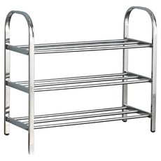 Soso House組裝式不鏽鋼鞋櫃收納架 60cm, 銀, 3層