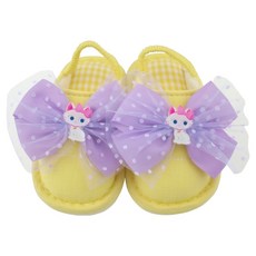 Cocobrain 黃色室內鞋套 芭蕾舞裙紫色緞帶