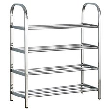 Soso House組裝式不鏽鋼鞋櫃收納架 60cm, 銀, 4層