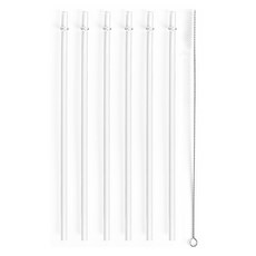 BPA FREE Tritan吸管 Stanley 星巴克 兼容 直徑 0.9mm x 30cm x 6支 + 清潔刷 31cm 套組, 1套