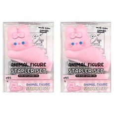 Joseonmunbanggu 動物公仔釘書機, 2個, 粉紅色