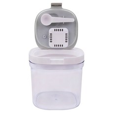 BOACUP 磁吸掀蓋式密封儲存罐 附湯匙 透明色 1.6L, 1個