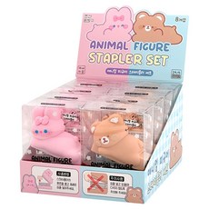 Joseonmunbanggu 動物公仔釘書機 2款 x 4入組, 1套, 混合顏色