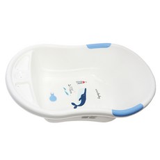 vivibaby 台灣製 幼兒大浴盆 防滑扶手 + 漏水活塞 + 防積水置物架 鯨魚款, 白色