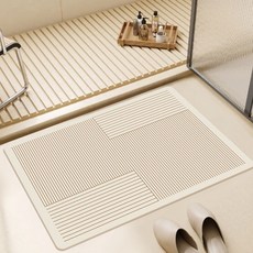 Kumi Hands 線條珪藻土可水洗浴室廁所廚房腳踏墊, A