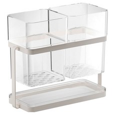 iSFun 雅致生活 免打孔壁掛餐具收納瀝水桶, 1個, 暖白色