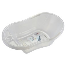 vivibaby 台灣製 幼兒大浴盆 防滑扶手 + 漏水活塞 + 防積水置物架, 透明色