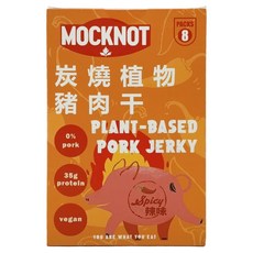 MOCKNOT 炭燒植物豬肉乾 辣味 8入, 22g, 1組