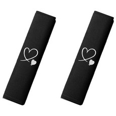 소담몰 데일리 안전벨트 커버 23 x 6 cm, 블랙, 2개