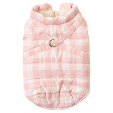 Woolly 寵物格紋胸背帶鋪棉背心, 1個, 蜜桃色