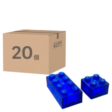 LIGHT STAX 小顆粒補充包 2 x 4 10顆 + 2 x 2 10顆, 20個, 透明藍