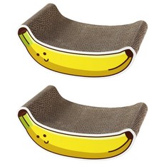 香蕉趣味厚實貓抓板, 黃色, 2個