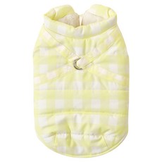 Woolly 寵物格紋胸背帶鋪棉背心, 1個, 檸檬黃