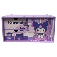 Sanrio 三麗鷗 KUROMI積木側拉門櫃 居家生活 SKU1059 30 x 15 x 15cm, 2層, 混和顏色