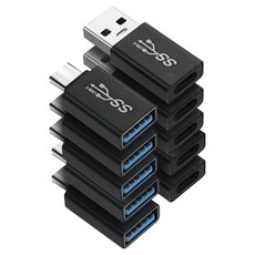Coms 5Gbps 速度 USB Type C 轉 USB A型轉接頭 5入 + USB A型轉 Type C 轉接頭 5入 套組, 1套, TB652