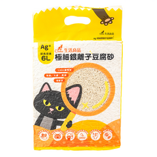 Catfeet 極細銀離子豆腐砂, 1個, 6L, 原味