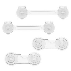 iSFun 居家安全 抽屜門櫃防夾安全鎖 長款2入 + 短款2入, 1套, 透明色