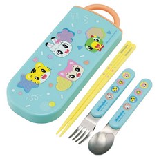 skater 兒童餐具湯匙叉子筷子三件組, 1套, 巧虎, 筷子 + 湯匙 + 叉子 + 收納盒