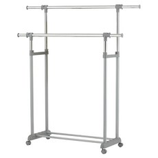 KI WISH 居家生活 可伸縮雙桿衣架 曬衣架 吊衣架, 日式無印灰