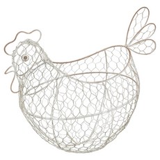 KitchenCraft 復古造型雞蛋籃 公雞, 1個, 銀色