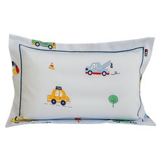 Annette 50支紗萊賽爾可拆洗天然兒童乳膠枕 幼童款, 1個, 汽車小鎮