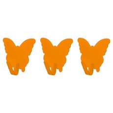 월드크린 나비 접착식 후크, 오렌지, 3개