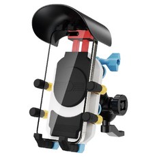 KTnet 廣鐸 夾具型防盜避震器機車手機支架, SM800, 後照鏡彩虹款