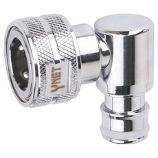 YNET 6分黃銅彎頭連接器 快接式, 銀色, 1個