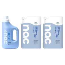 nac nac 酵素抗菌防蹣嬰兒洗衣精 1.2L 1瓶 + 補充包 1.1L 2包, 1組