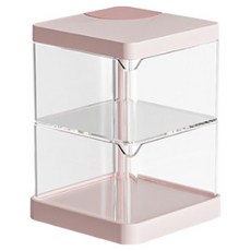 윈프라이스 트위스터 미니 회전 소품 2단 수납함, 핑크, 1개