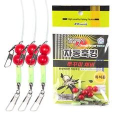 999Fishing Chamgil博士章魚魷魚釣魚裝備夾鉗鉤子自動上鉤 紅色, 3入, 1包