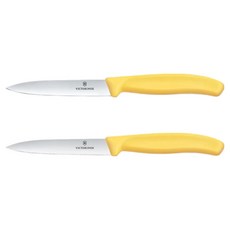 VICTORINOX 瑞士維氏 Swiss Classic 瑞士經典波浪刃 + 直刃水果刀 2件組 6.7798.2C1, 黃色, 1套