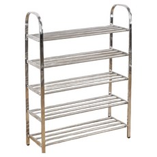 Soso House 組裝式不鏽鋼鞋架 鞋櫃 5層 75cm, 銀色, 1個