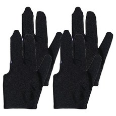 KOVIRA 撞球館大容量 雙手通用 撞球手套, 黑色, 4個