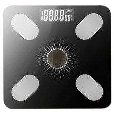 智能藍牙體重機, 1個, 黑色, 8001