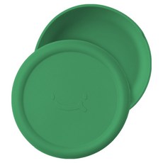 Jam Muk 嬰兒副食品矽膠吸盤餐盤託盤蓋子組合, 1套, 綠色