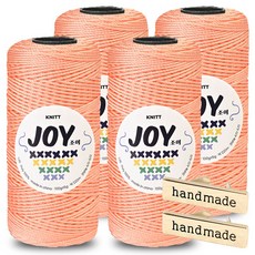 Knitt Joy 適合鉤針編織包包的PP編織線 100g x 4入 + 手工金屬標籤 2入組, 1個, 16 杏色