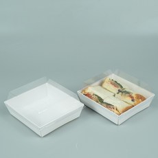 DesignPackage 正方形三明治盒, 50個, 白色