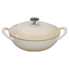 M.v.Eisenberg KU 電磁爐用鑄鐵琺瑯迷你炒鍋, 20cm, 1個, 象牙白