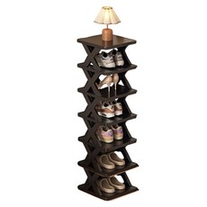 摺疊式收納家用辦公室空間利用鞋櫃, 時尚全黑, 7層