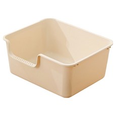 毛皇上 一體式超大貓砂盆, 1個, 米色