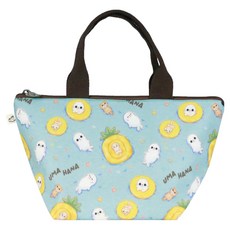 uma hana 海報派派印花防水包/三角便當袋, 1個, 湖水藍