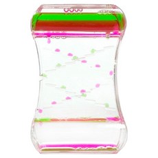 설렘하우스 사각 오일타이머 오일멍 물멍 스트레스해소 인테리어소품 오일모래시계, 그린 + 핑크