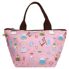 uma hana 富士山冰印花防水包/三角便當袋, 1個, 粉紅色